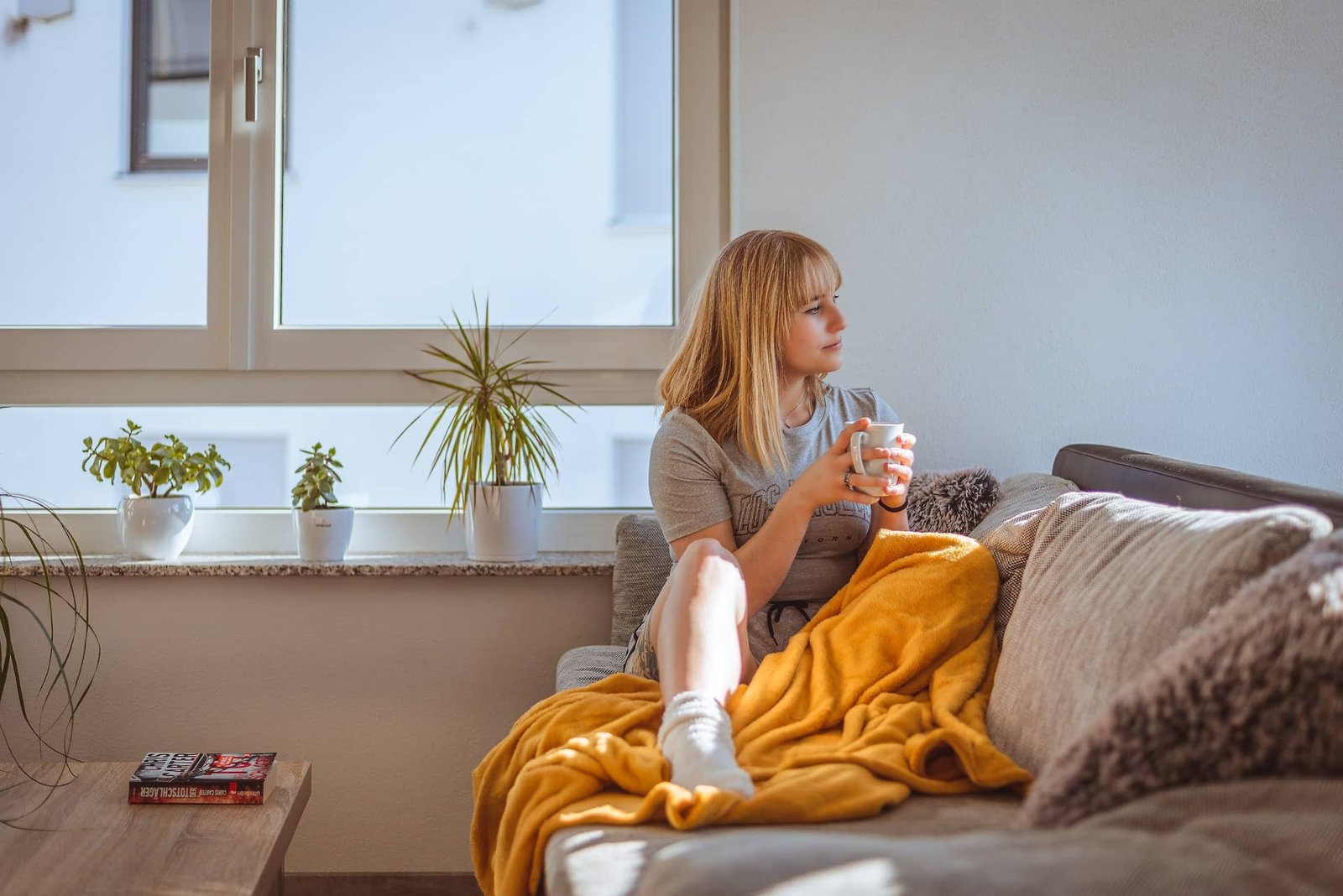 woman comfortable at home